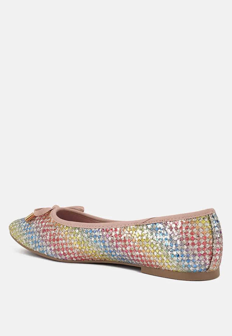 Harriet Glitter Faux Leather Flat Ballerinas