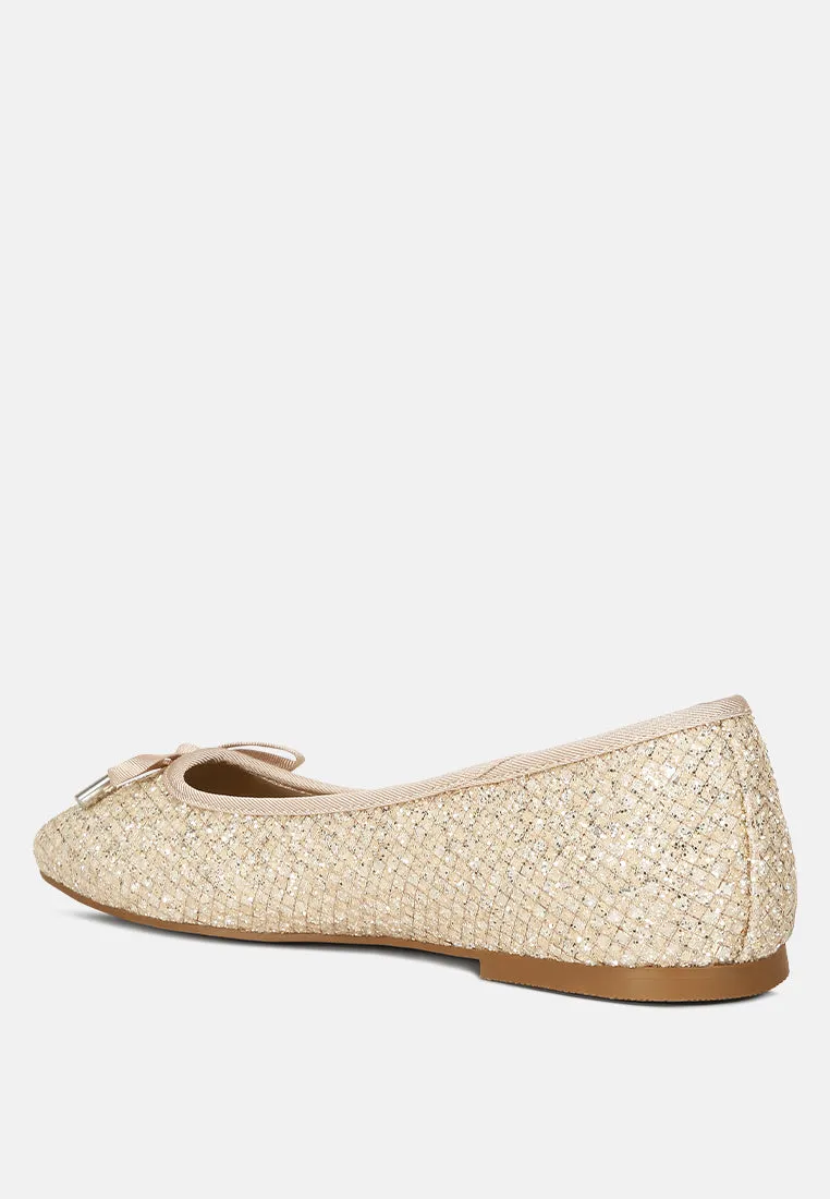 Harriet Glitter Faux Leather Flat Ballerinas