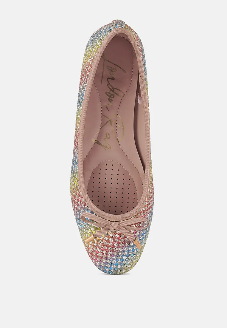 Harriet Glitter Faux Leather Flat Ballerinas