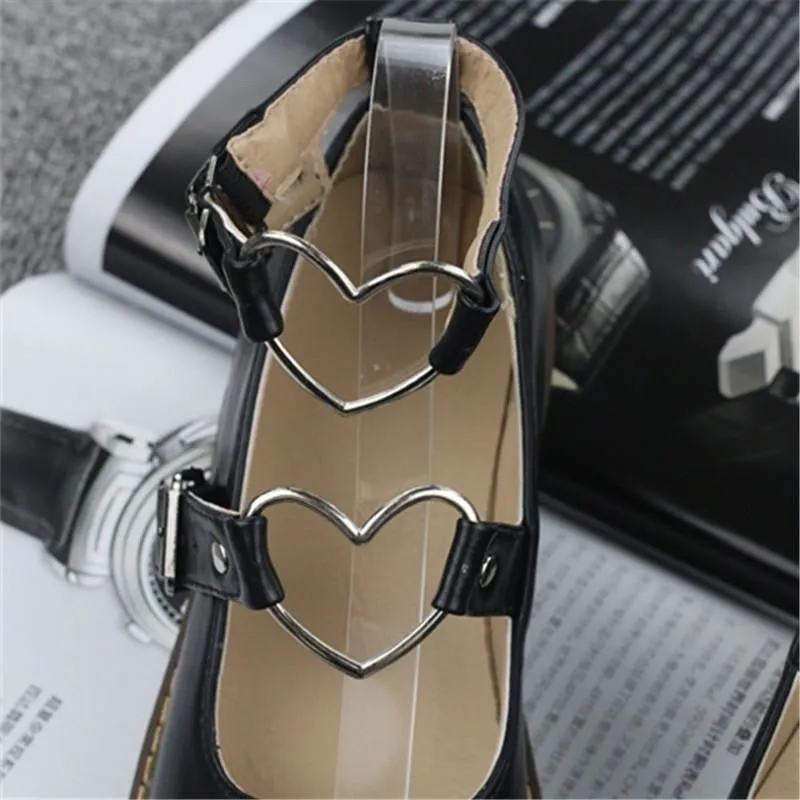 Heart Buckle Wedge Shoes