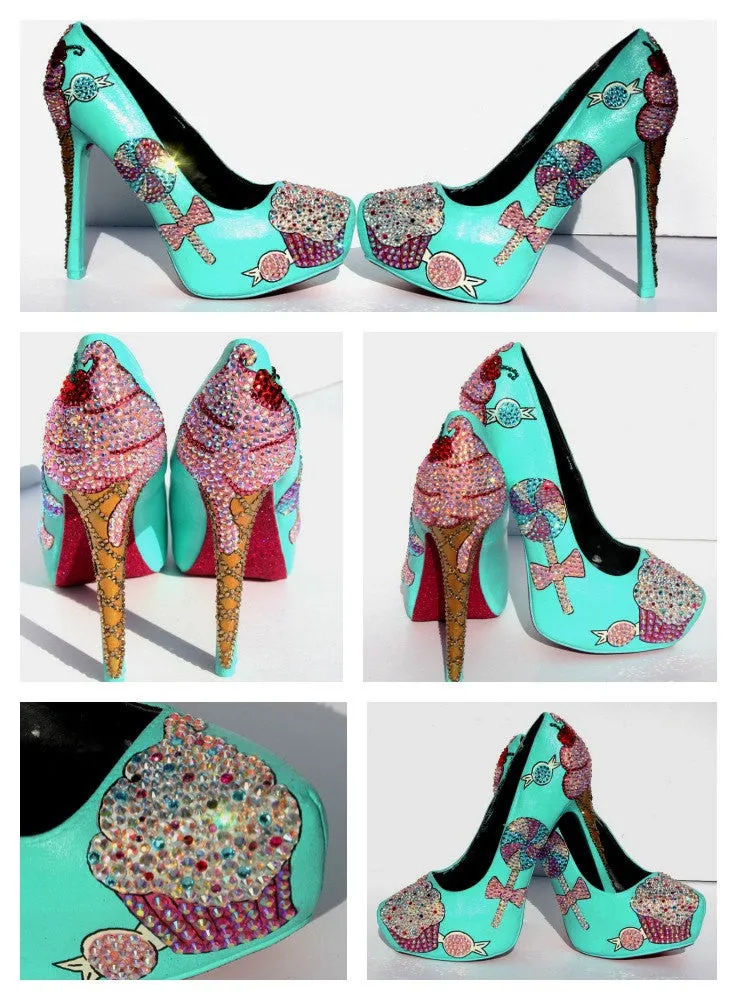 Ice Cream & Cupcake Crystal Heels