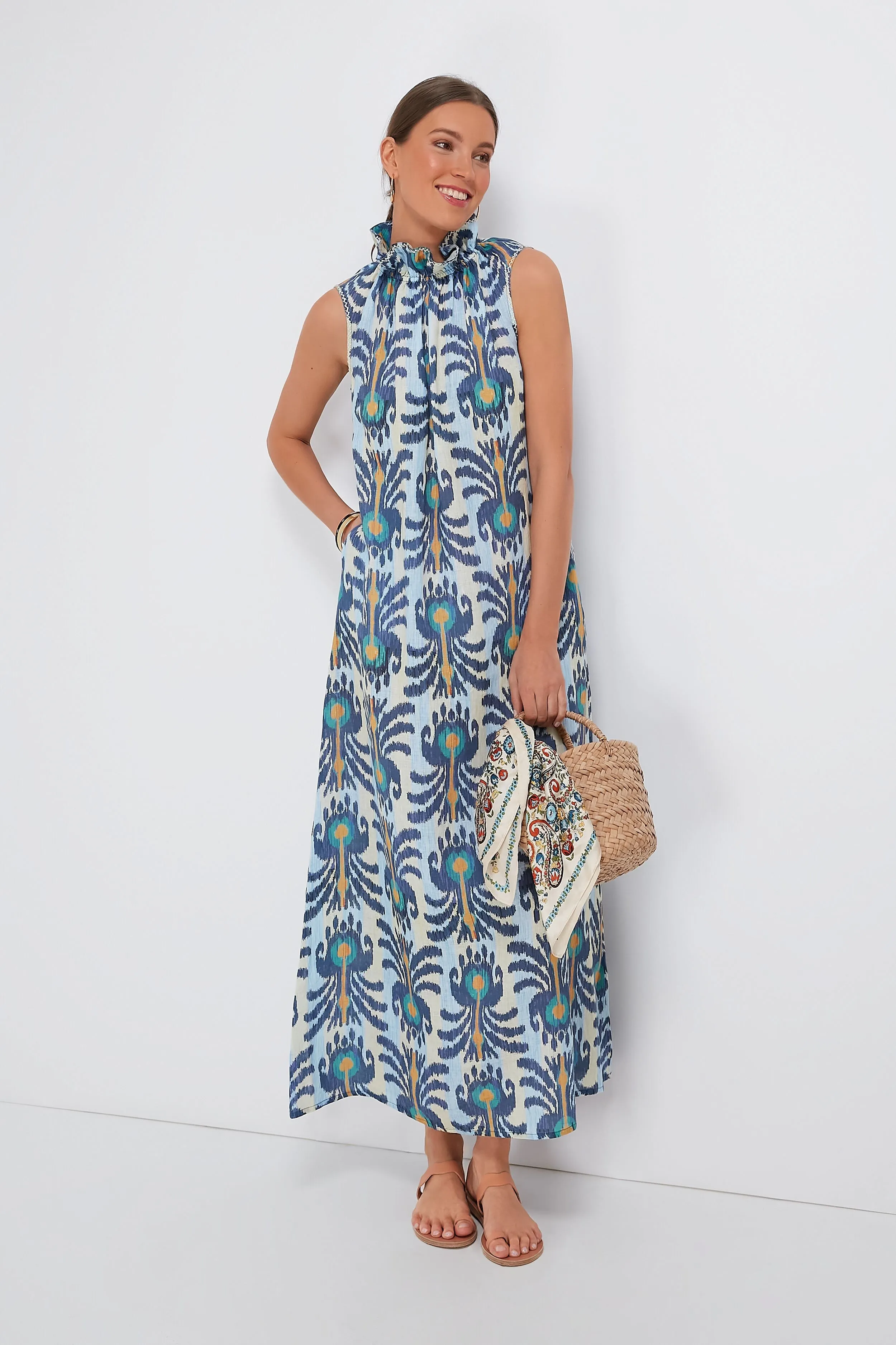 Ikat Blue Sundrop Dress