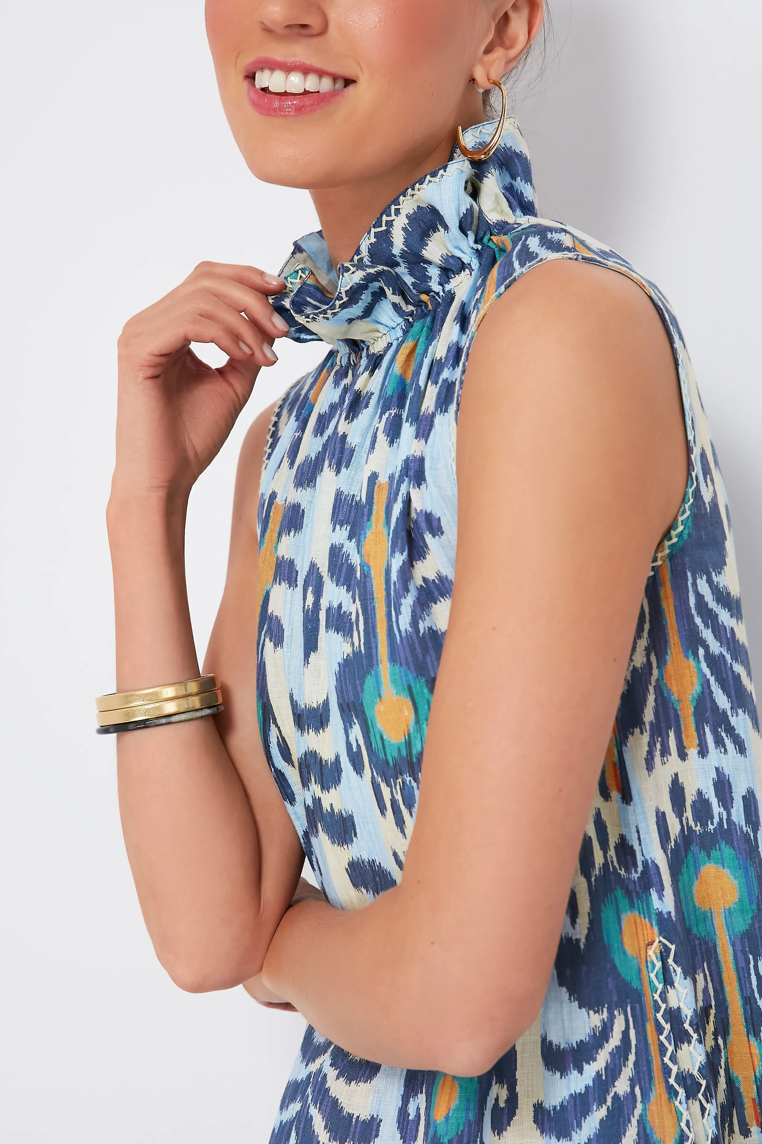 Ikat Blue Sundrop Dress