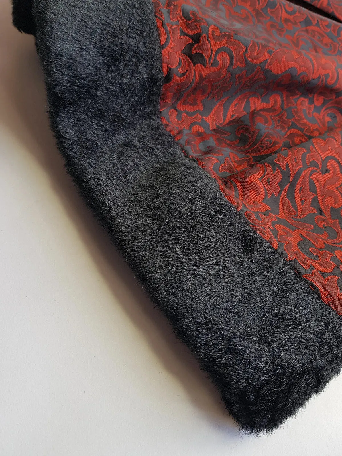Italian Vintage Romantic Gothic Deep Red Brocade Skirt (1 Piece of a matching set)