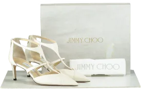 Jimmy Choo Latte SAONI 65 Nappa Leather Heels EU 38 UK 5