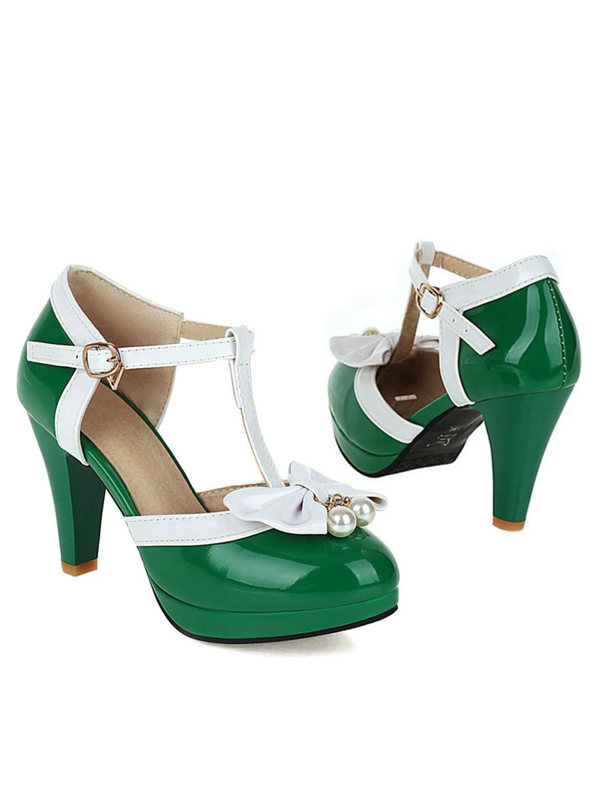 Latest T-Strap Bow High Heel Shoes