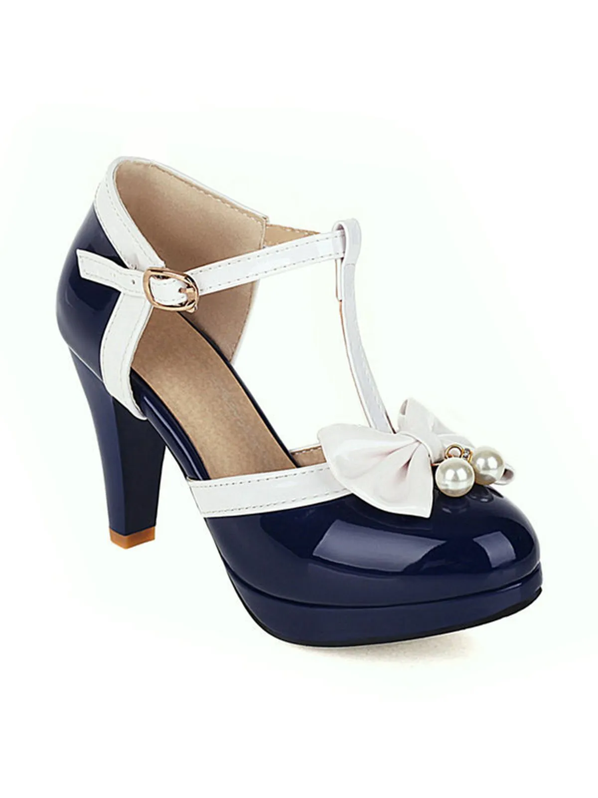 Latest T-Strap Bow High Heel Shoes
