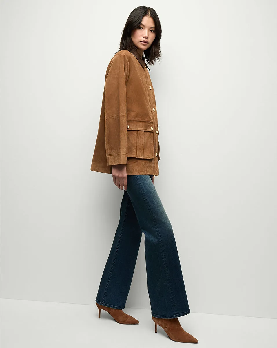 Lisa Suede Mid-Heel Bootie