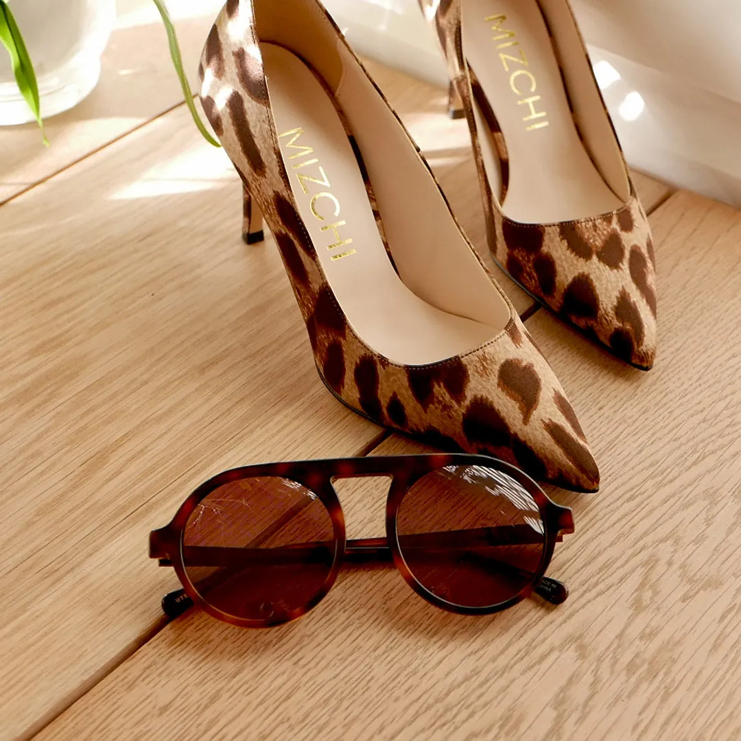 *LONDON HEEL - leopard, 8cm size UK 2.5