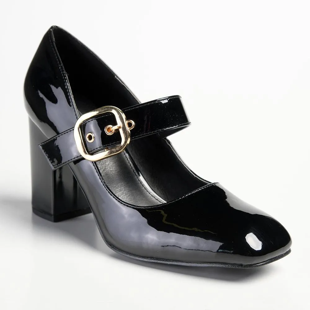 Madison Banks Block Heel - Black