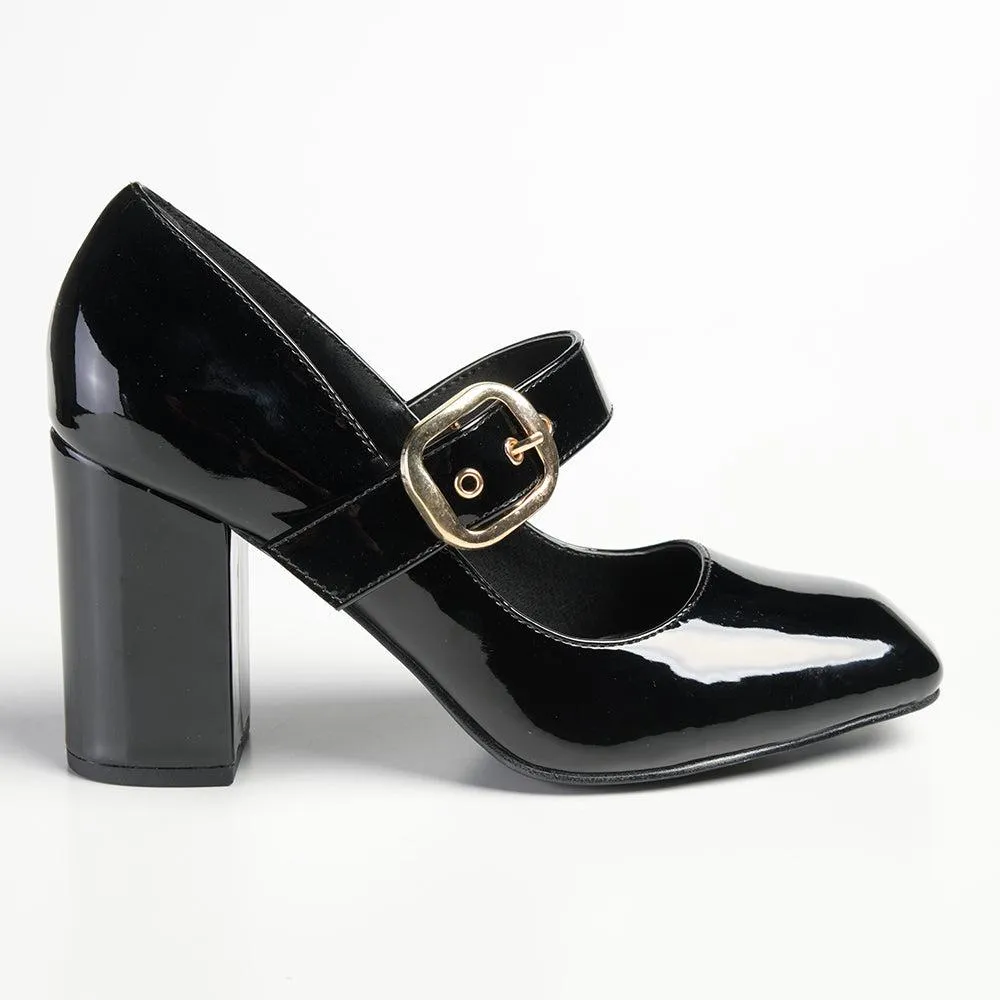 Madison Banks Block Heel - Black