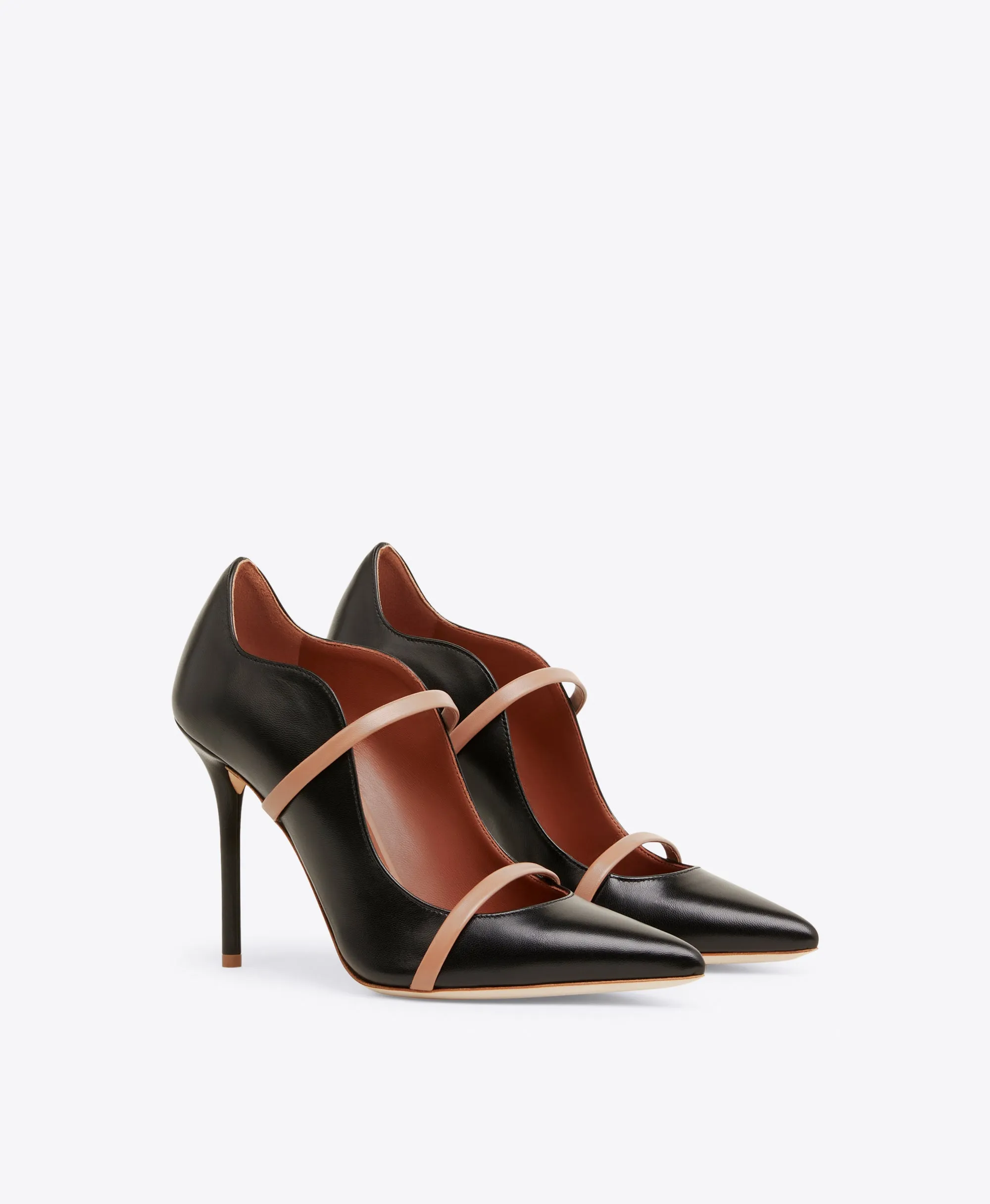 Maureen 100 Black & Blush Leather Pumps