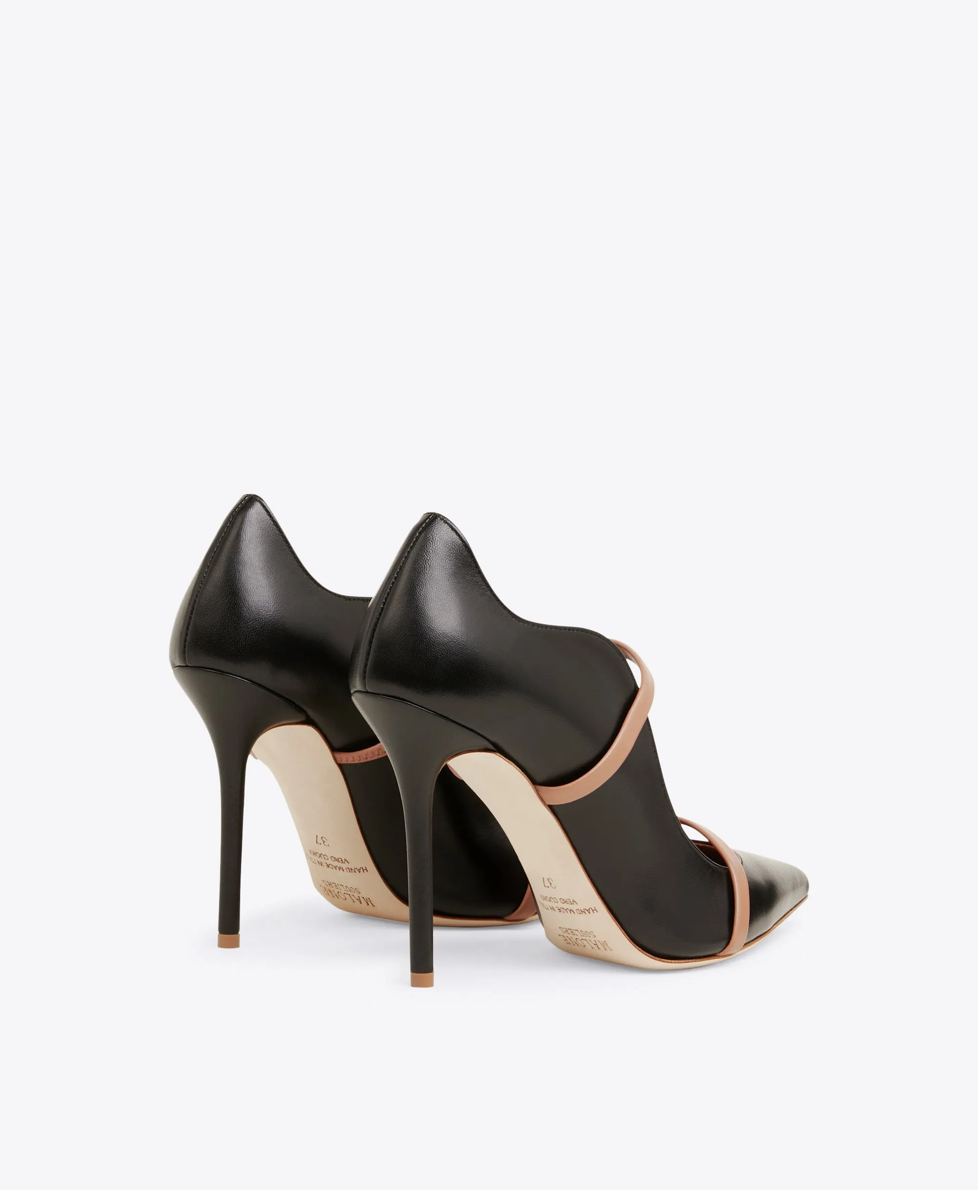 Maureen 100 Black & Blush Leather Pumps
