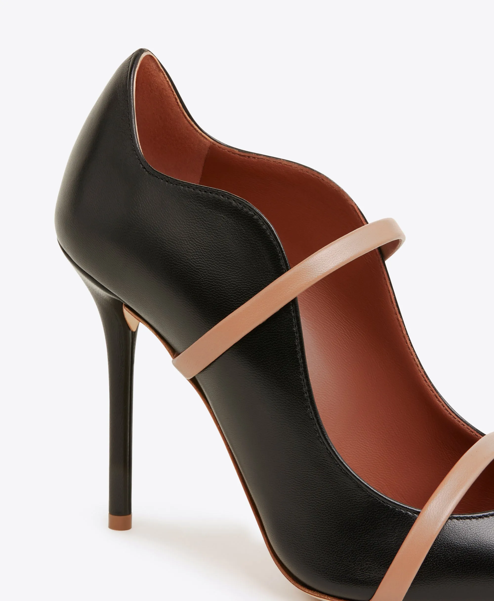 Maureen 100 Black & Blush Leather Pumps