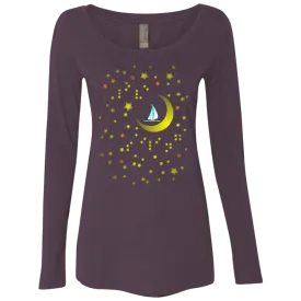 Moon Sailing on NL6731 Next Level Ladies' Triblend LS Scoop