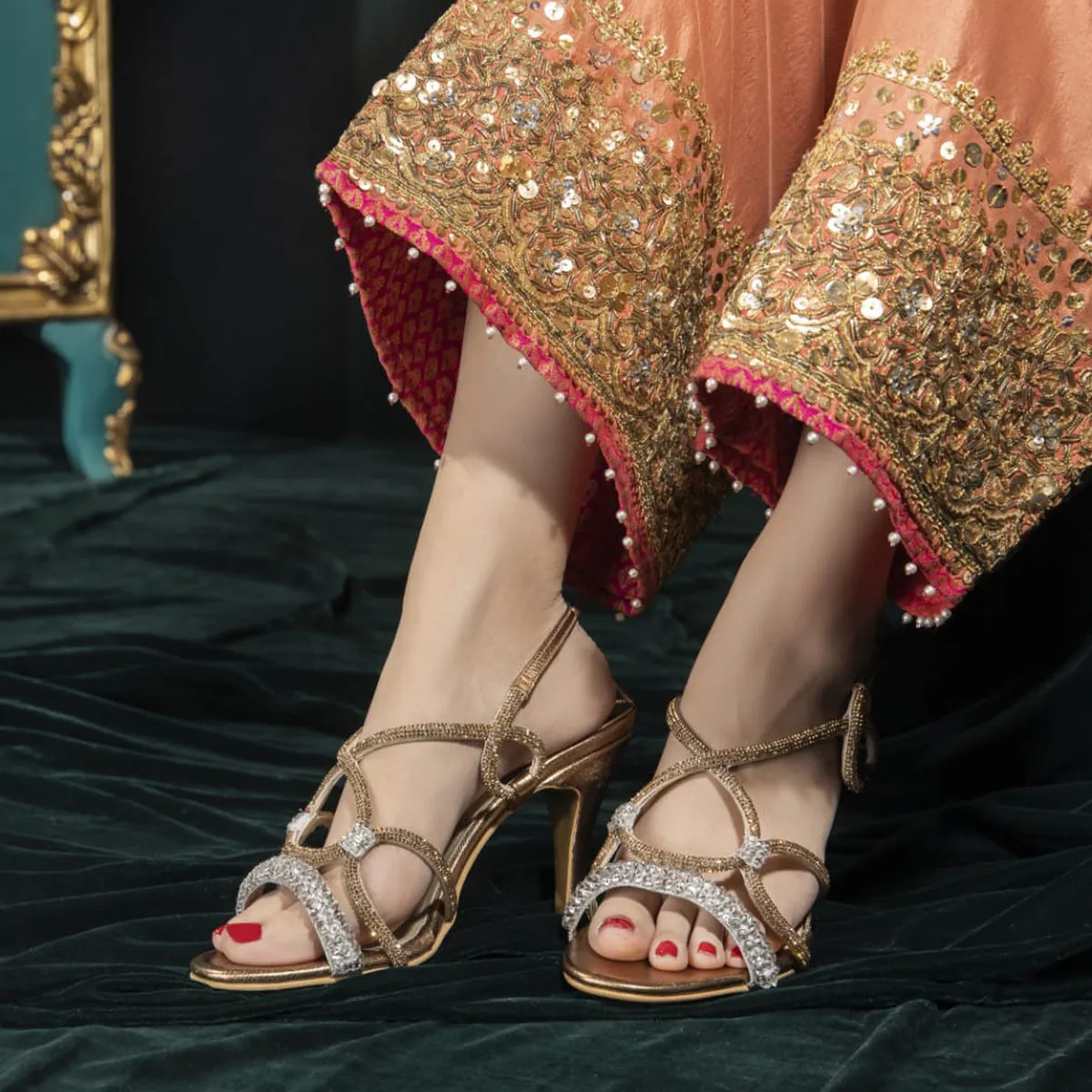 Copper Norah Heels with Elegant Design