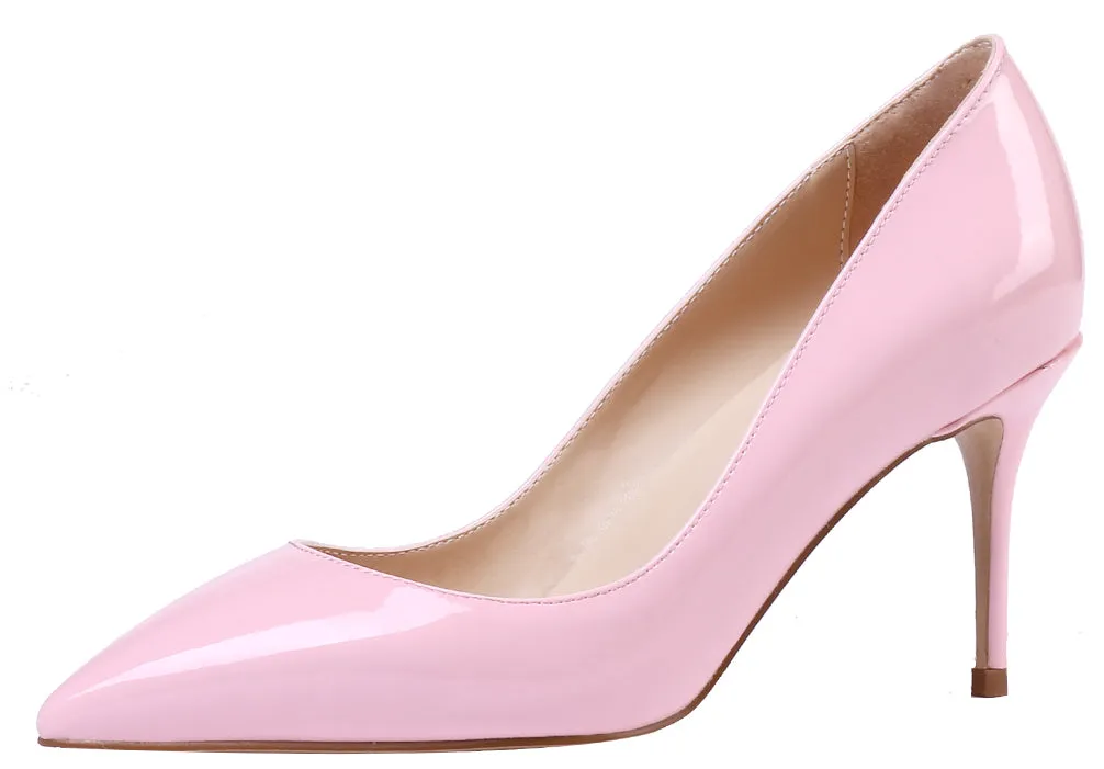 Pink Patent Leather 10cm 12cm 8cm 6cm High Heels Party Dress Stilettos Pumps