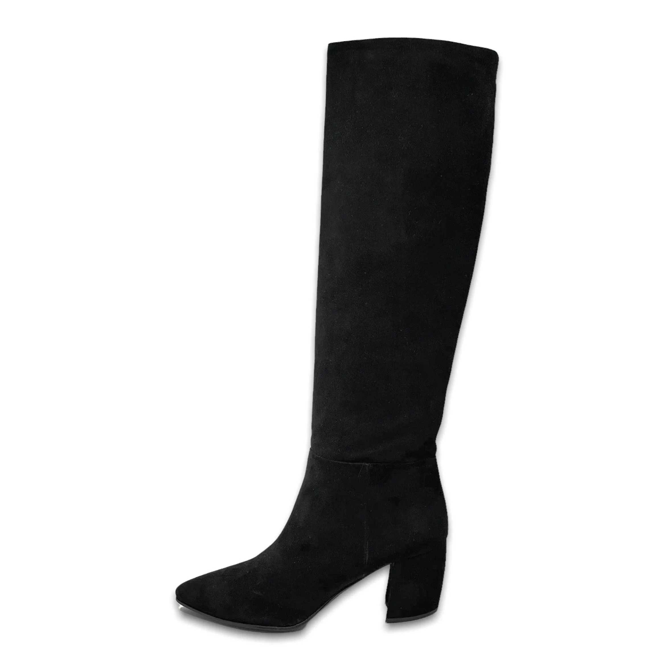 Prada Black Suede Knee High Boots 38.5