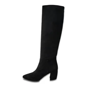 Prada Black Suede Knee High Boots 38.5