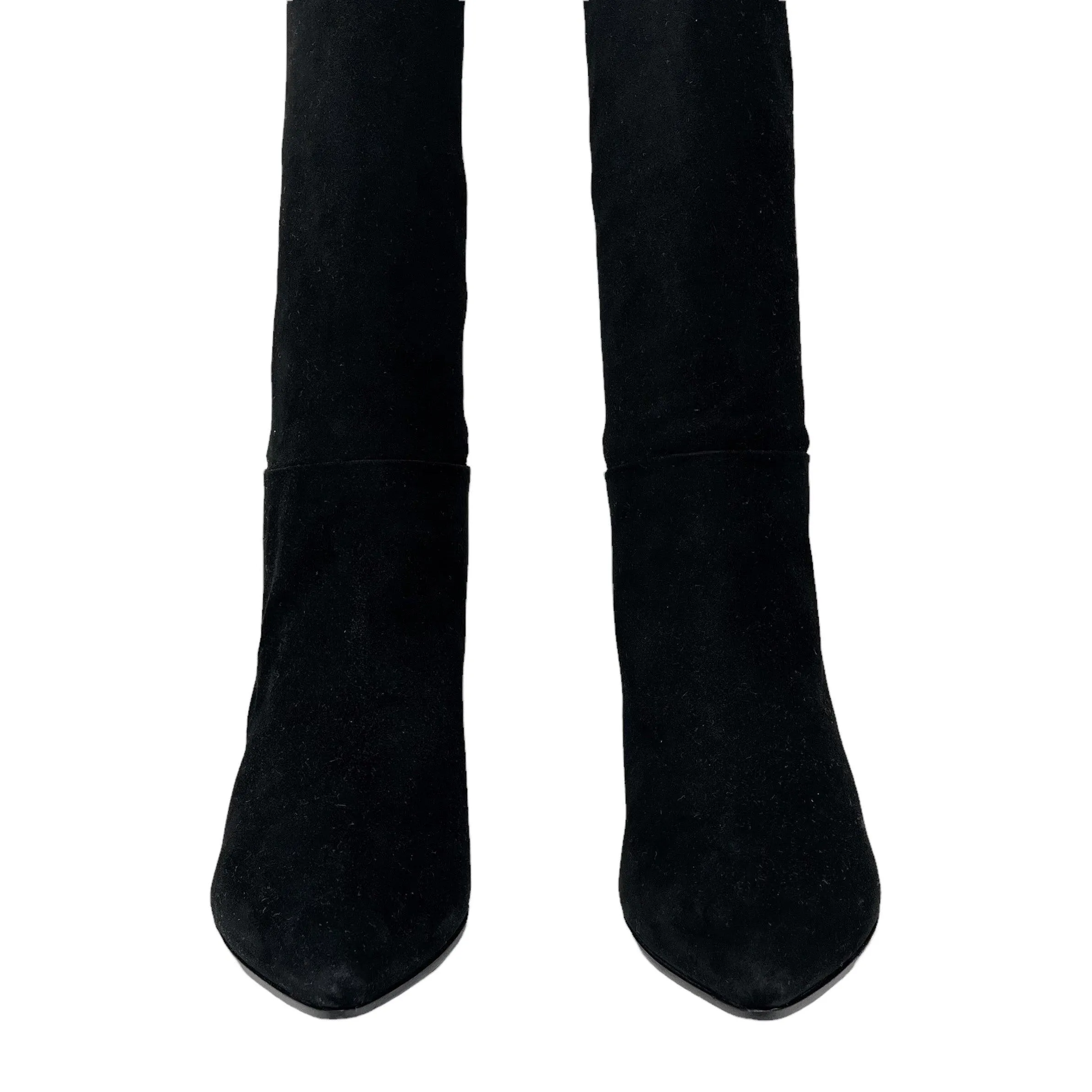 Prada Black Suede Knee High Boots 38.5