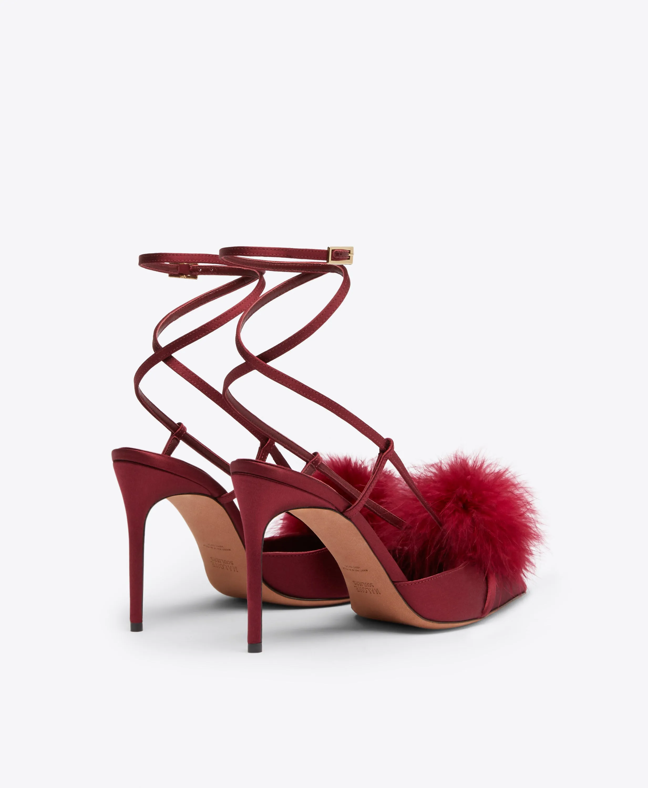 Raffaella 90 Red Satin Slingbacks