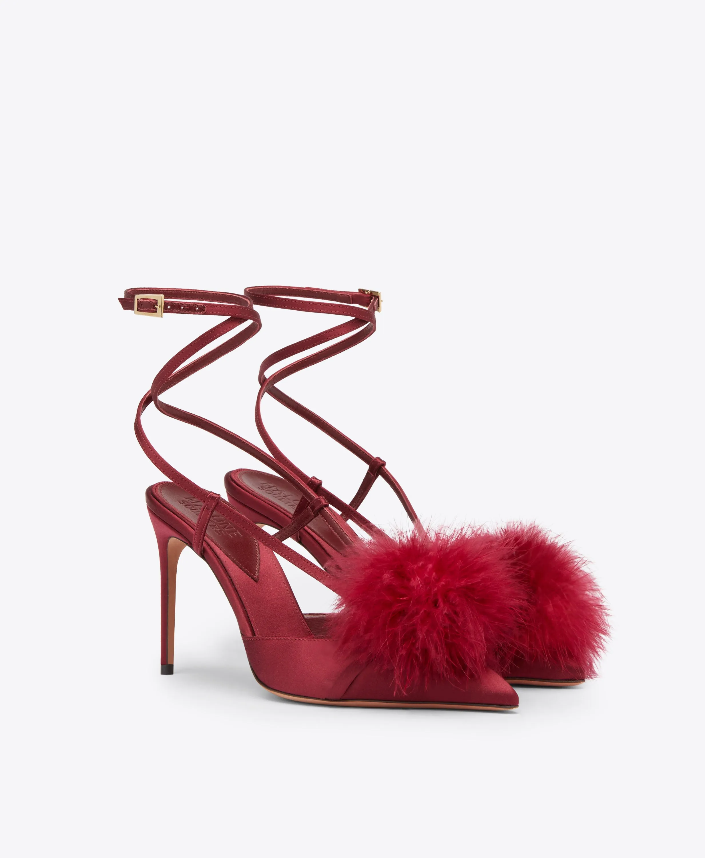 Raffaella 90 Red Satin Slingbacks