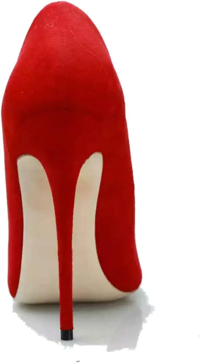 Red Suede High Heels Pumps