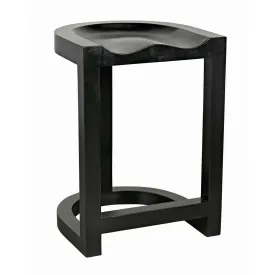 Saddle Wood Black Counter Stool