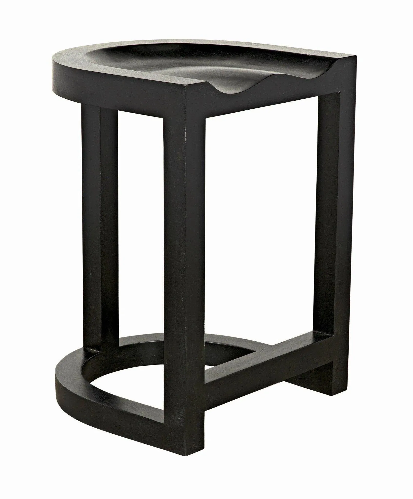 Saddle Wood Black Counter Stool