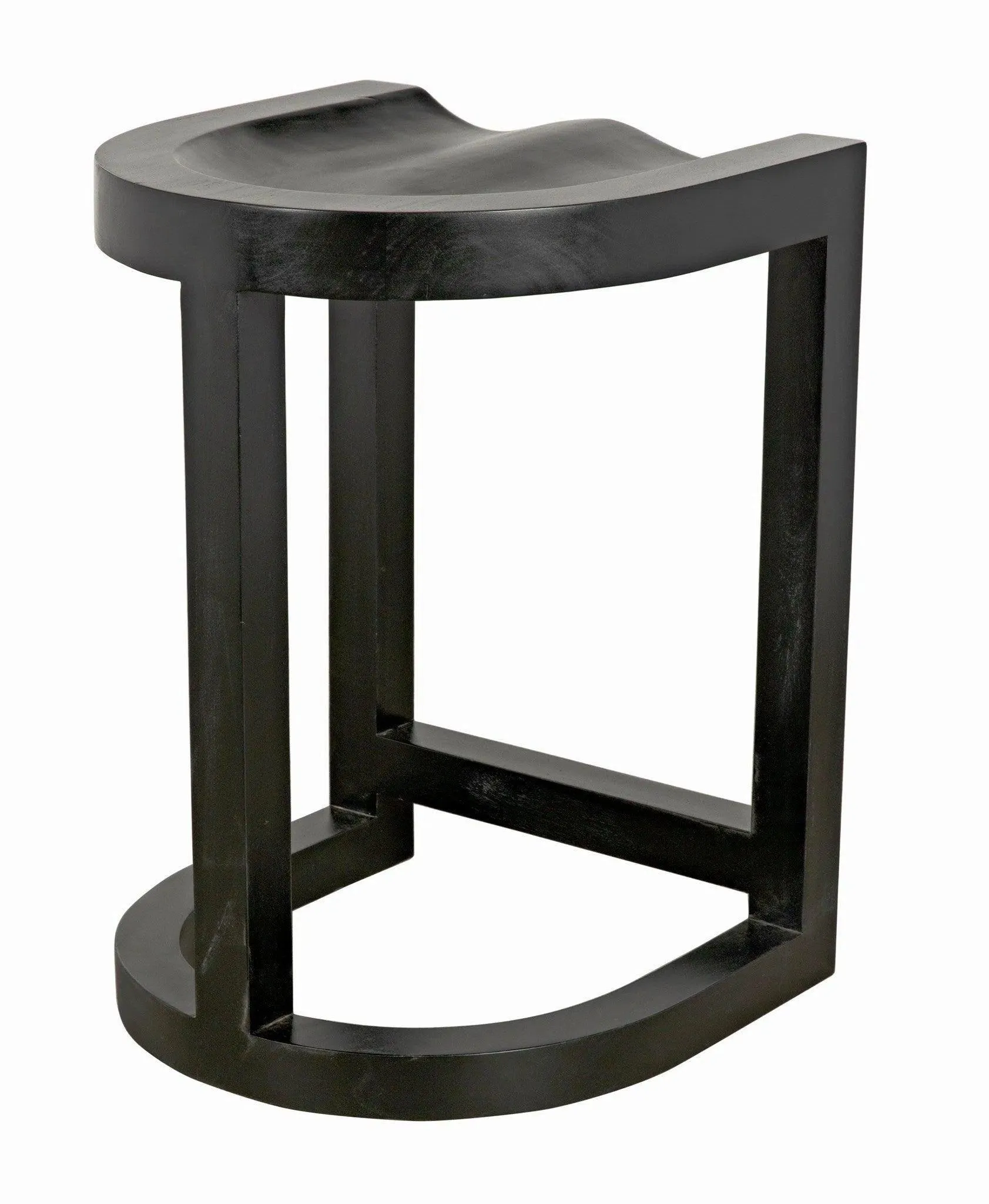 Saddle Wood Black Counter Stool