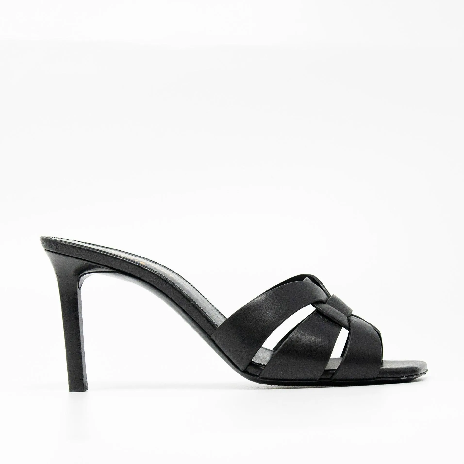 Saint Laurent Black Tribute Mules 38.5