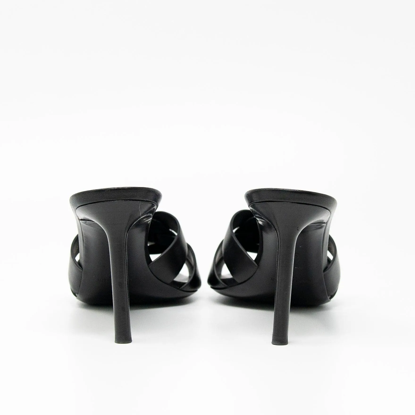 Saint Laurent Black Tribute Mules 38.5