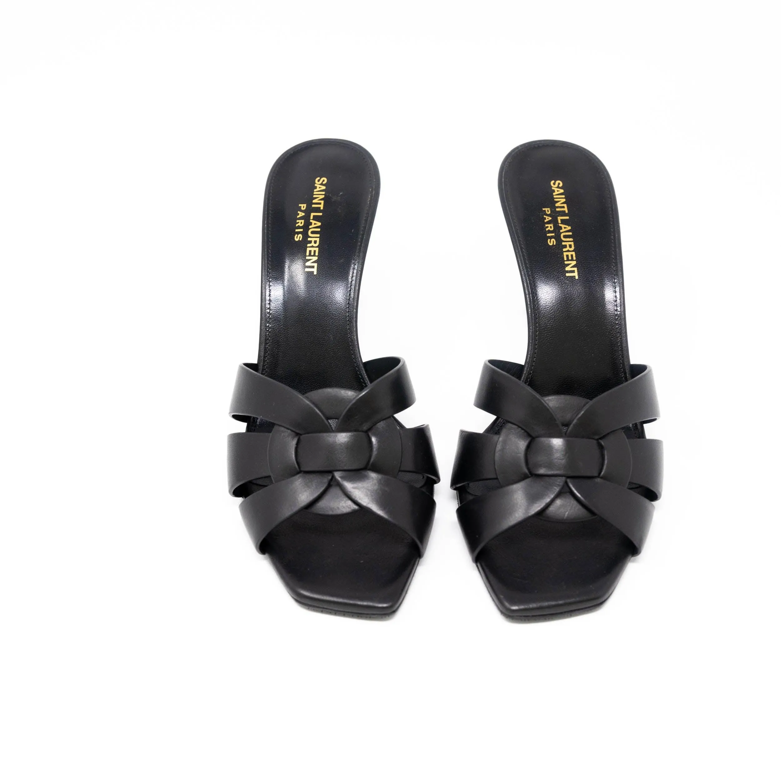 Saint Laurent Black Tribute Mules 38.5