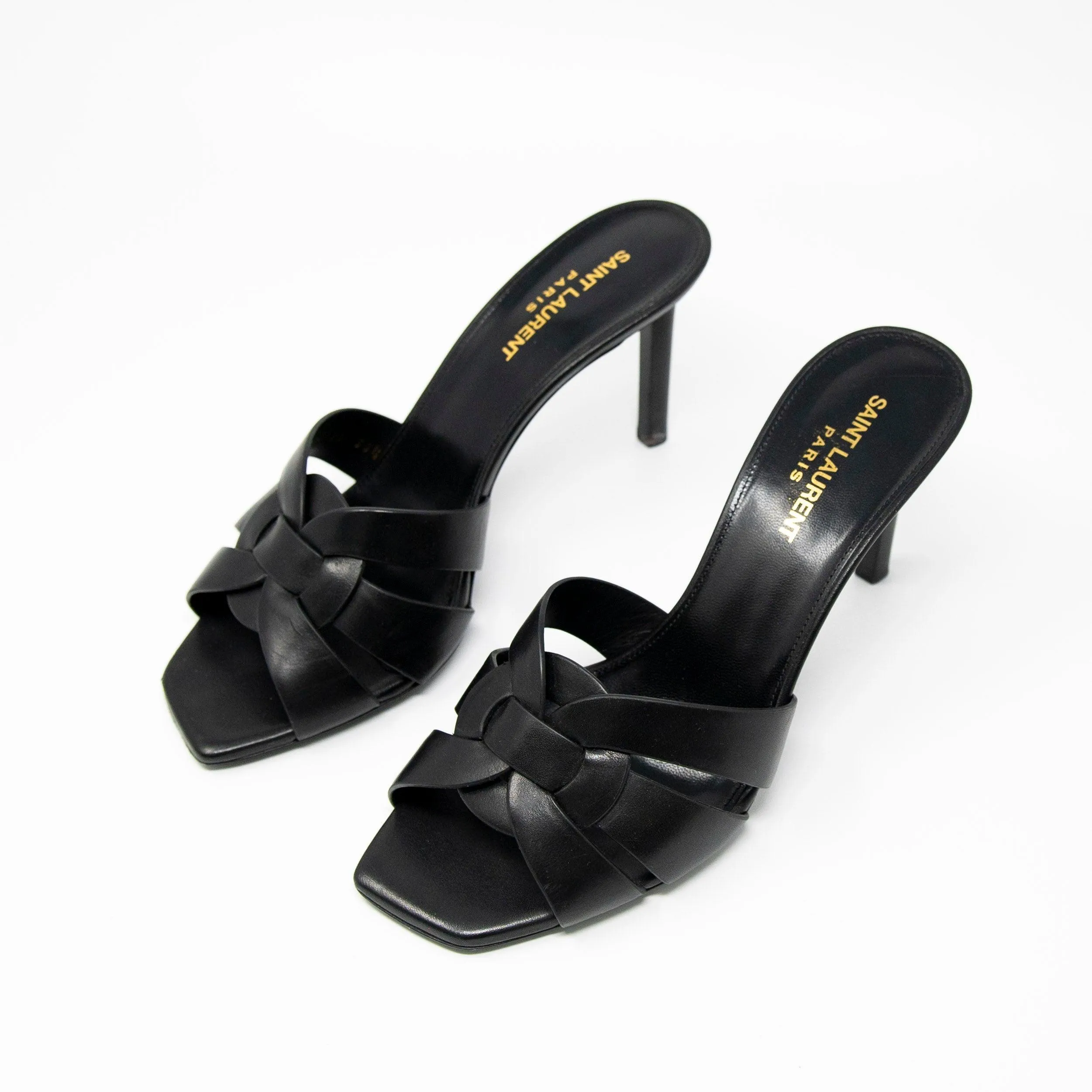 Saint Laurent Black Tribute Mules 38.5