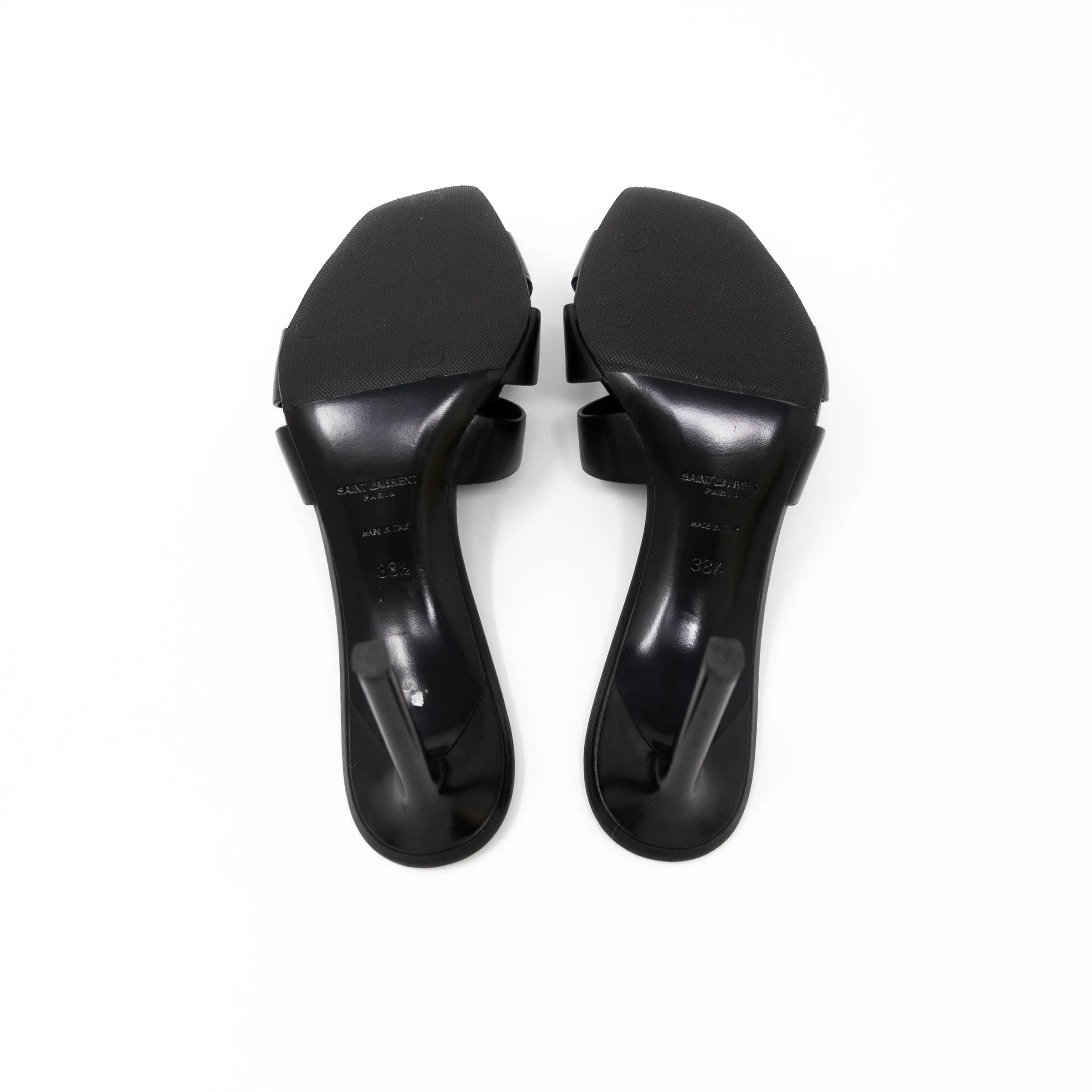 Saint Laurent Black Tribute Mules 38.5