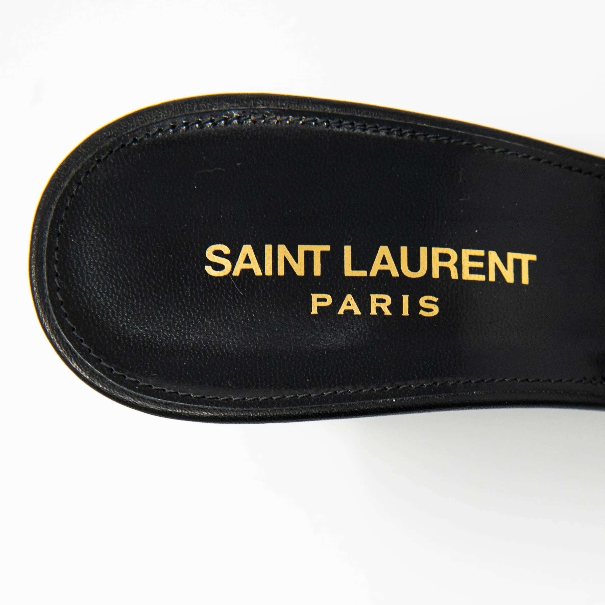Saint Laurent Black Tribute Mules 38.5