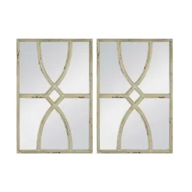 Set of 2 Shabby Chic Carved Wall Mirrors