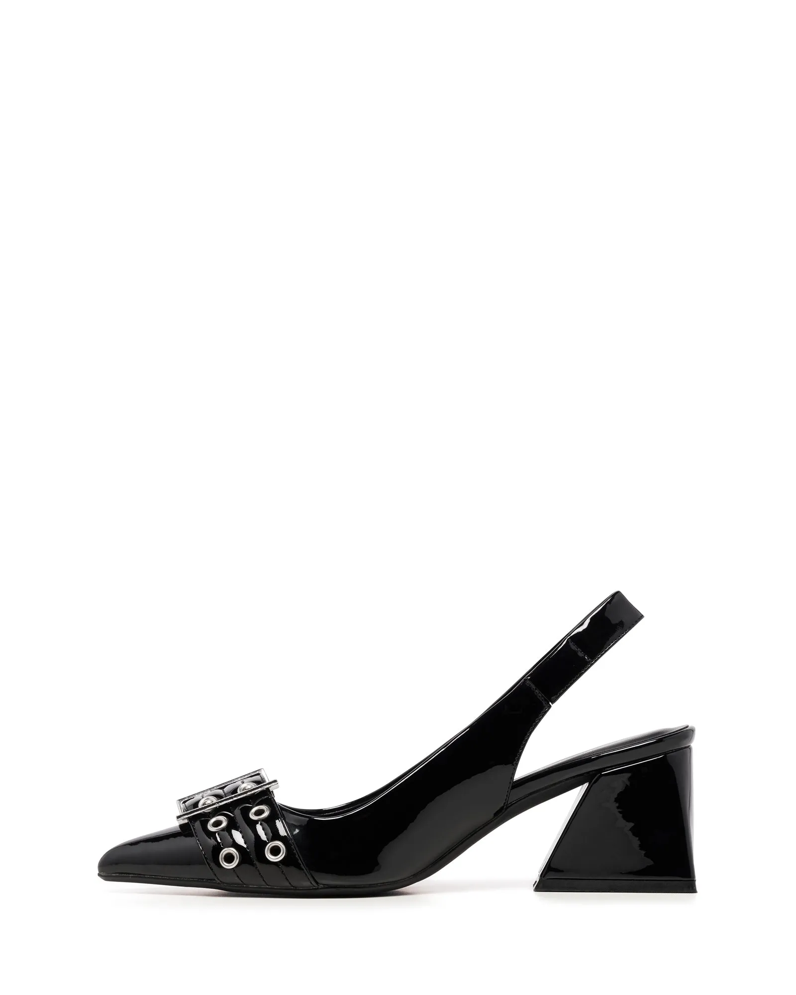 Slay Slingback Pump Black Patent