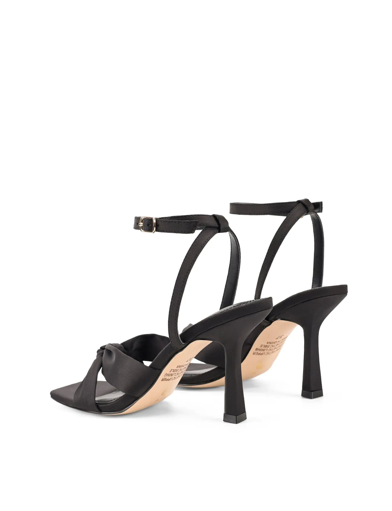 Spring Knot Sandals - Black Satin