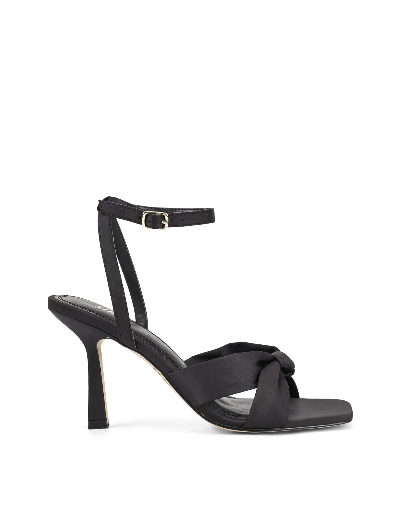 Spring Knot Sandals - Black Satin