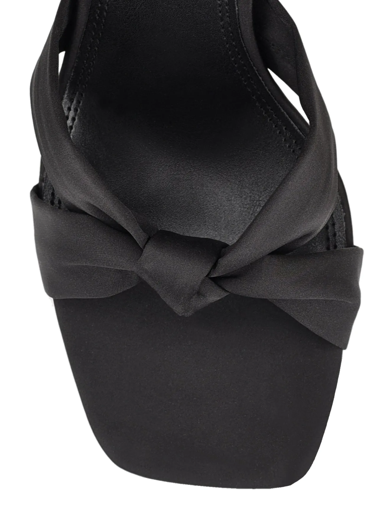 Spring Knot Sandals - Black Satin