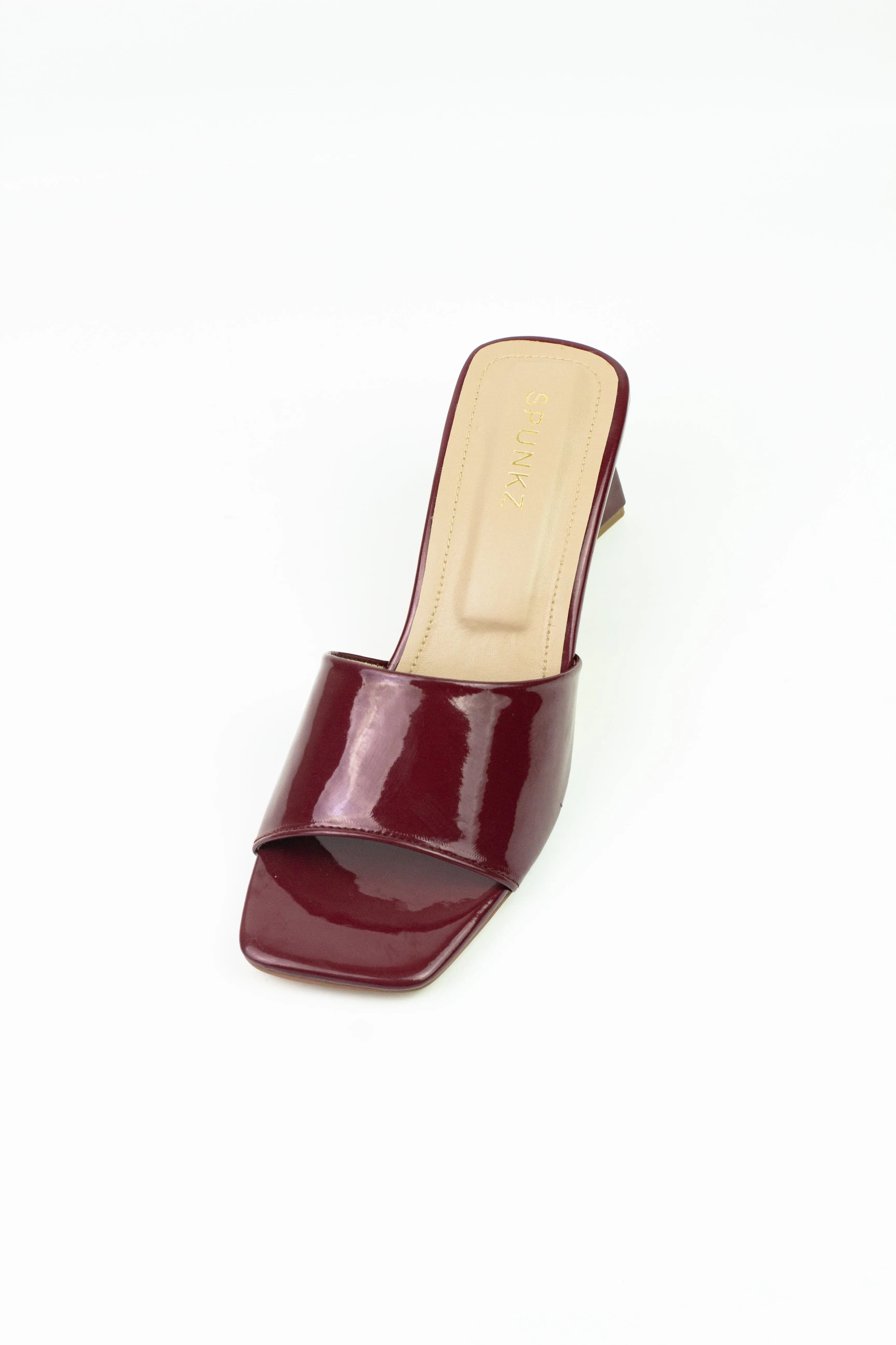 Spunkz Glossy Wine Red Patent Leather Platform Heels