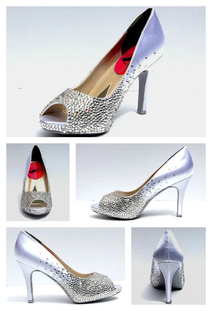 Swarovski Crystal Peep Toe Wedding Heel