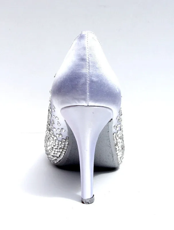 Swarovski Crystal Peep Toe Wedding Heel