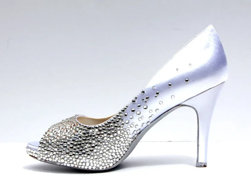 Swarovski Crystal Peep Toe Wedding Heel