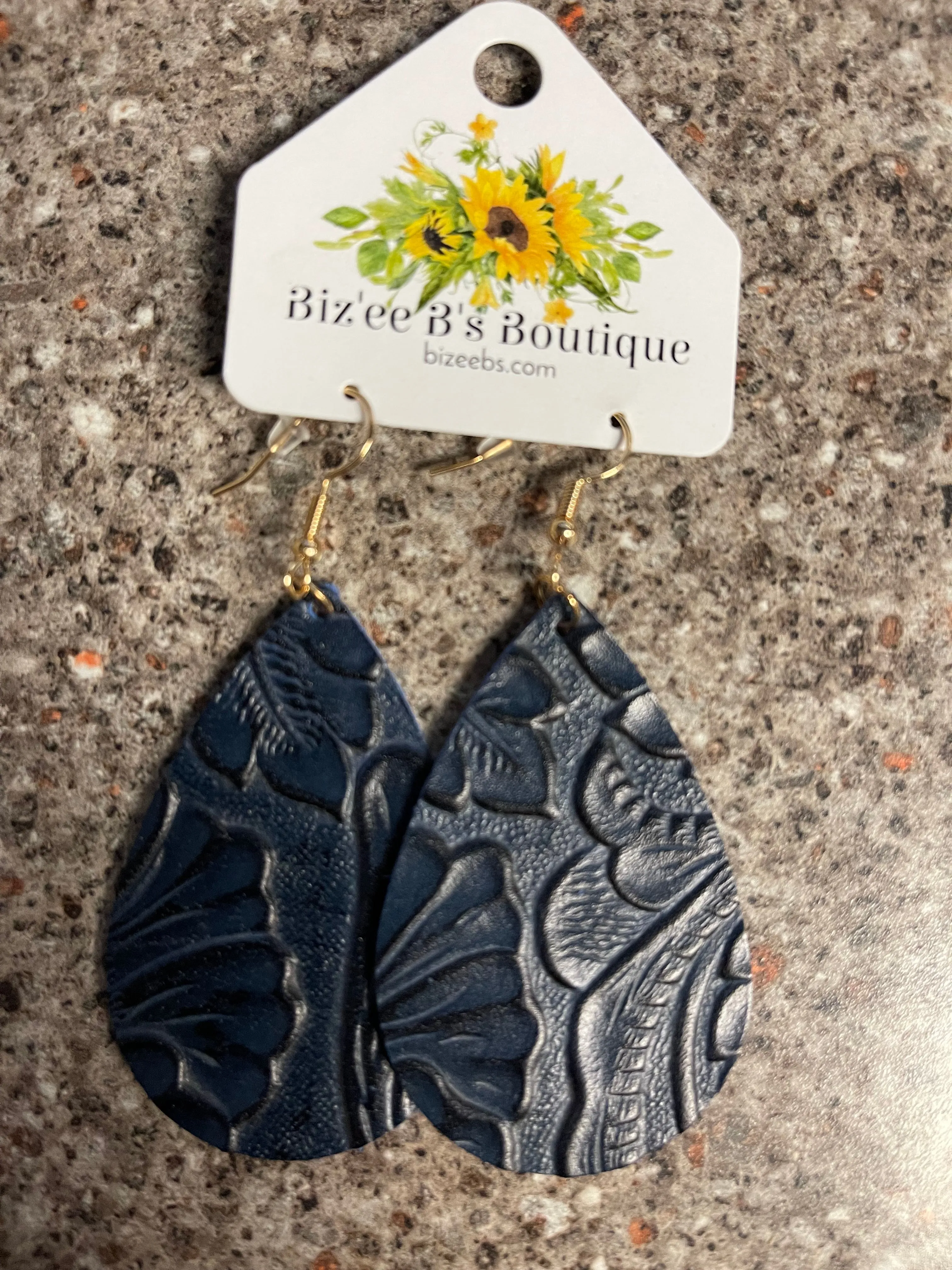 Teardrop Tooled Earring