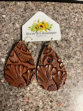 Teardrop Tooled Earring