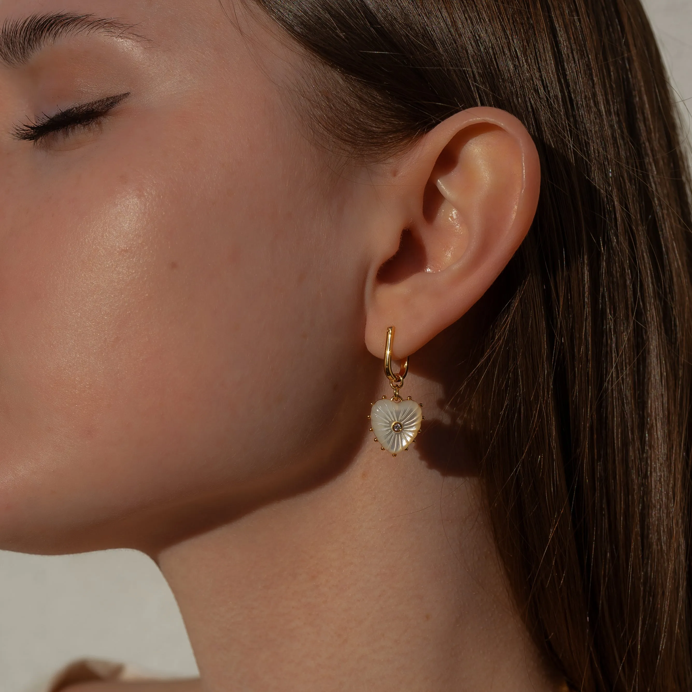 THATCH Isabel Mother of Pearl Heart Earrings