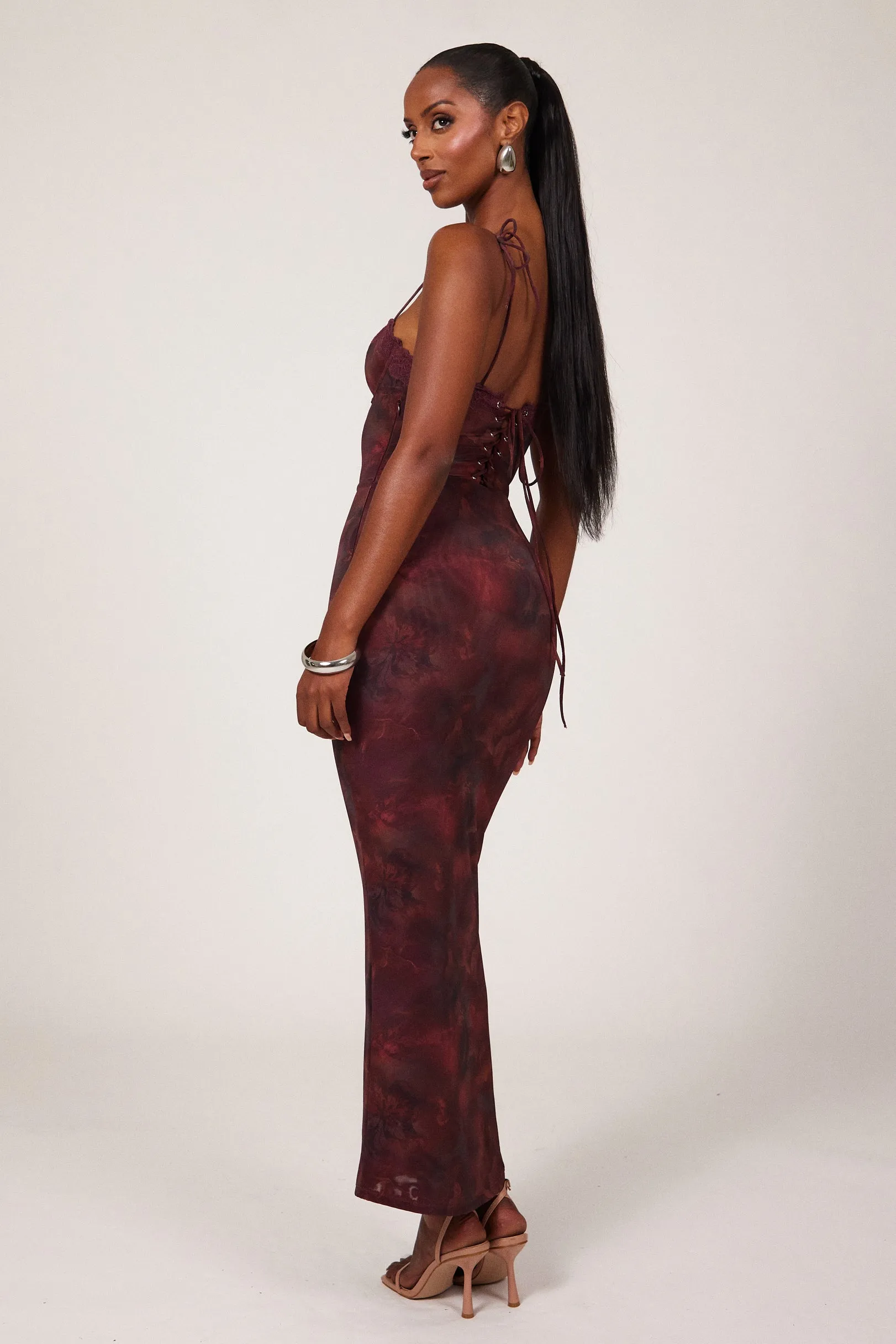 The Bij Maxi in Red Print