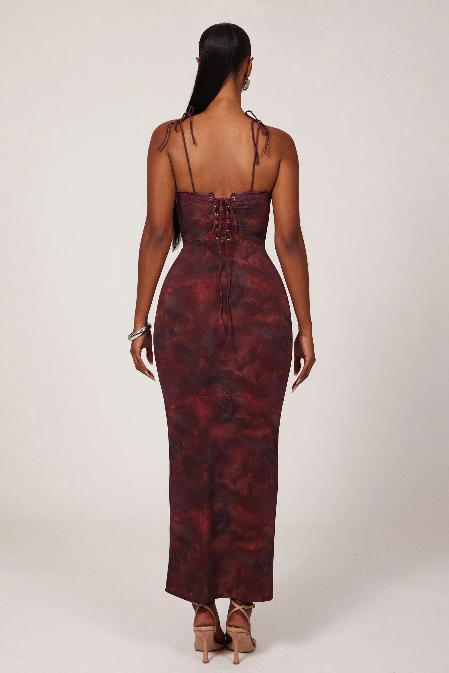 The Bij Maxi in Red Print